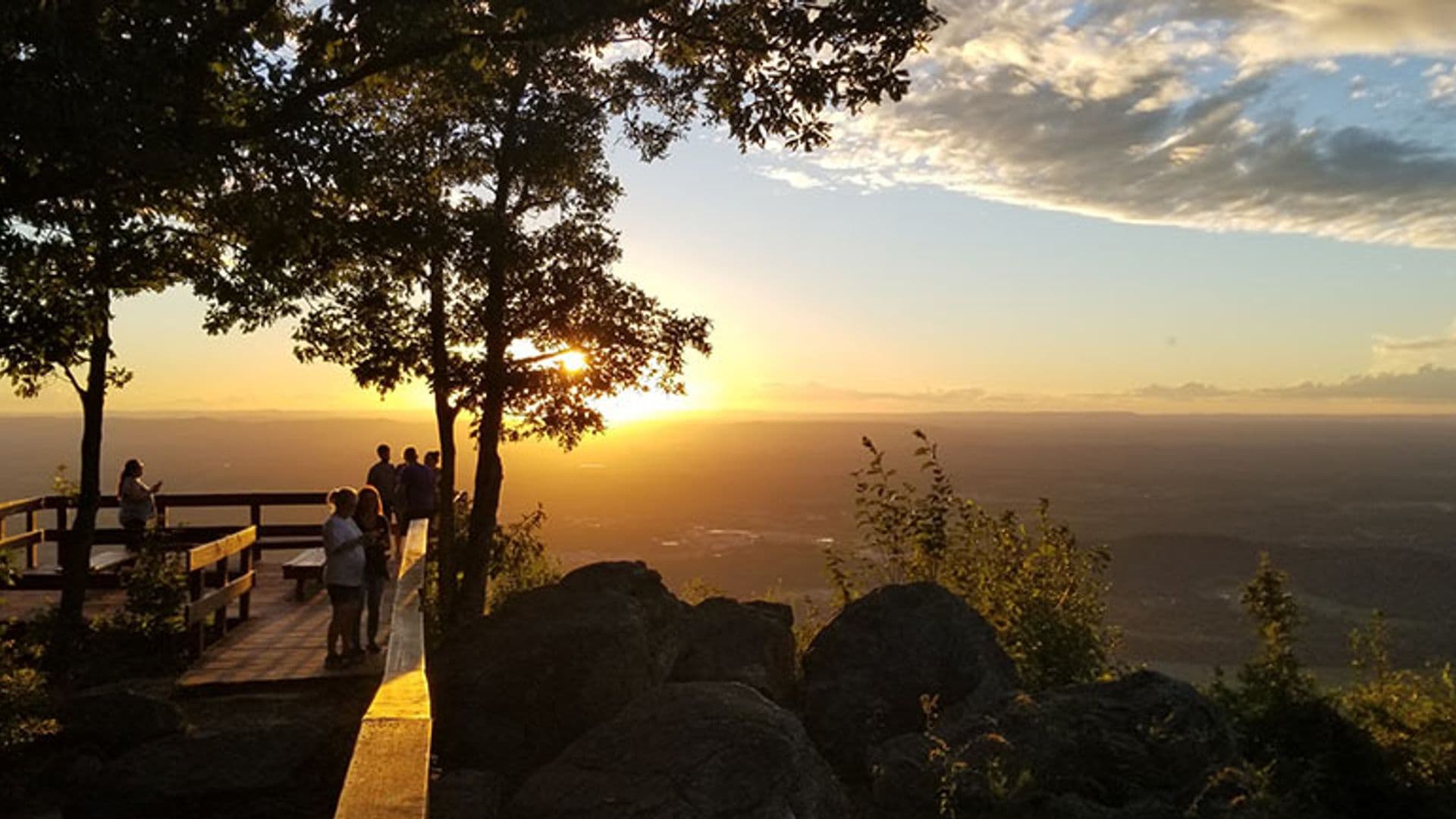 North Georgia mountain overlook at sunset